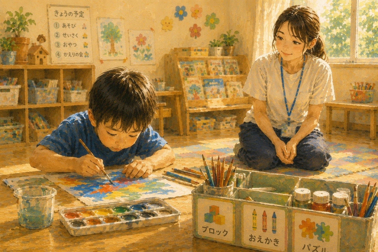 子どもが夢中になって活動に取り組んでいる様子