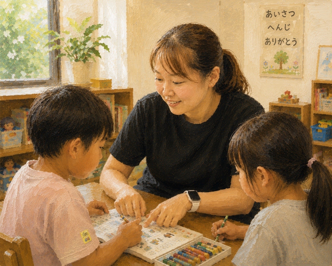 栗山さんが子どもと関わっている様子